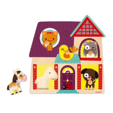 Puzzle musical compagnons 5 pièces Multicolore 6 - vertbaudet enfant 