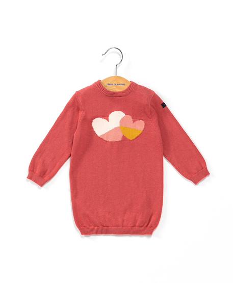 Bébé-Robe manches longues 100% coton bébé fille