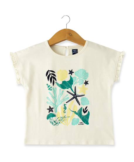 T-shirt manches courtes 100% coton fille Grege 1 - vertbaudet enfant 