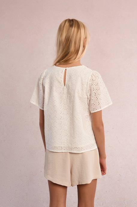 Top en broderie anglaise Blanc 3 - vertbaudet enfant 