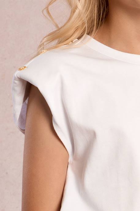 T-shirt à épaulettes Blanc+Navy blue+Rouge 5 - vertbaudet enfant 