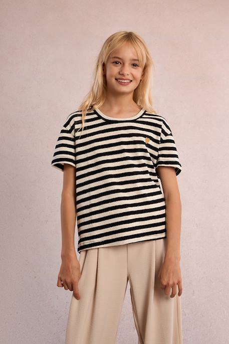 T-shirt rayé Navy blue+Noir 9 - vertbaudet enfant 