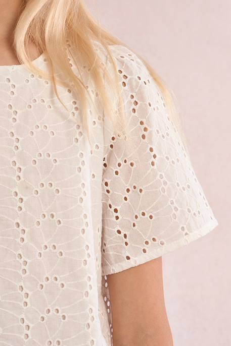 Top en broderie anglaise Blanc 2 - vertbaudet enfant 
