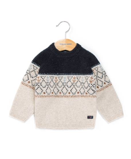 Pull bébé garçon Beige chine 1 - vertbaudet enfant 