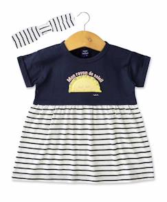 Ensemble robe + bandeau 100% coton bébé fille  - vertbaudet enfant
