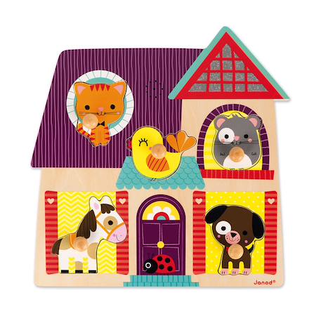 Puzzle musical compagnons 5 pièces Multicolore 4 - vertbaudet enfant 