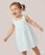 Robe sans manches 100% coton fille Fond blanc raye vert 1 - vertbaudet enfant 