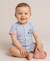 Combishort 100% coton bébé garçon Fond blanc raye bleu blanchi 1 - vertbaudet enfant 