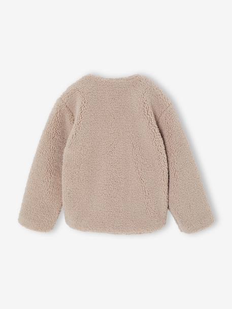 Veste fille sherpa doublée léopard collection capsule mère-fille taupe 9 - vertbaudet enfant 