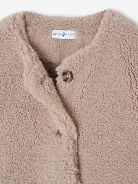 Veste fille sherpa doublée léopard collection capsule mère-fille taupe 10 - vertbaudet enfant 