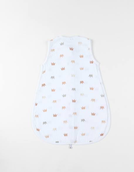 Gigoteuse en mousseline de coton Blanc imprimé+Rose 4 - vertbaudet enfant 