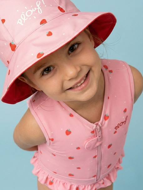 Bob réversible anti-uv - fille Blanc / Orange+Rose / Orange+Rose / Rouge 10 - vertbaudet enfant 