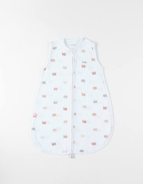 Gigoteuse en mousseline de coton Blanc imprimé+Rose 6 - vertbaudet enfant 