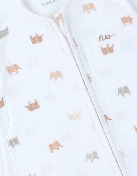 Gigoteuse en mousseline de coton Blanc imprimé+Rose 5 - vertbaudet enfant 