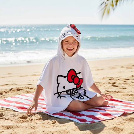 Poncho de bain hello kitty coton Blanc 2 - vertbaudet enfant 