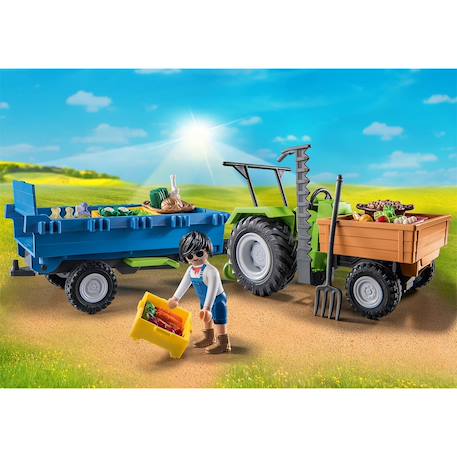 Country tracteur avec remorque 71249 Multicolore 1 - vertbaudet enfant 