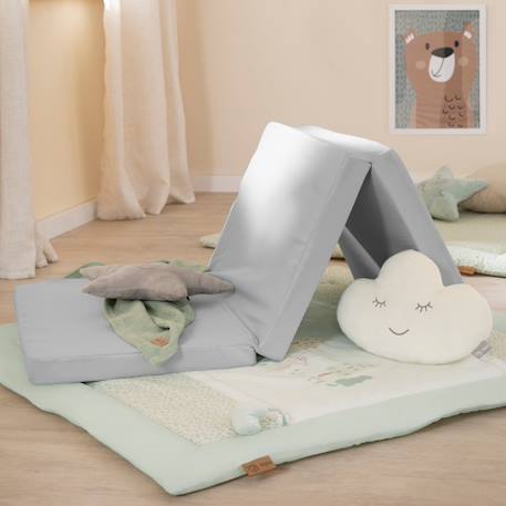 Tapis d'éveil en coton imprimé forêt woodland buddies Vert pastel 2 - vertbaudet enfant 