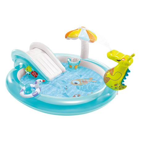Piscine enfant avec espace de jeu Bleu 2 - vertbaudet enfant 