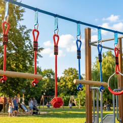 Jouet-Jeux de plein air-Parcours d'obstacles ninja enfants 10 m charge 100 kg pp multicolore