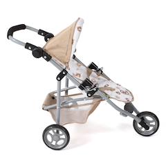 Jouet-Poupons et poupées-Petite poussette de jogging lola pour poupées beige avec oursons