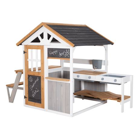 Maison de jeux extérieure multifonction en bois massif résistant Gris et naturel 6 - vertbaudet enfant 