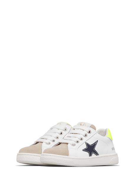 Baskets en cuir et en daim pinn zip. Blanc-marine 5 - vertbaudet enfant 