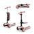 Trottinette Kinderkraft HALLEY 2 2-en-1 avec Siège Réglable 25-33 cm, Guidon 4 Hauteurs, Roues LED et Pliage Rapide Blanc+Rose+Vert 7 - vertbaudet enfant 