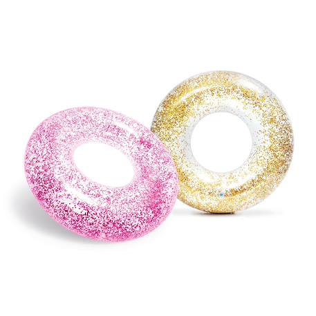 Bouée gonflable glitter 119 cm diam. 1 pc. Rose et doré 2 - vertbaudet enfant 