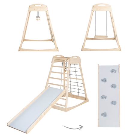 Planche de glisse réversible 2en1 toboggan et mur d'escalade Naturel et gris 3 - vertbaudet enfant 