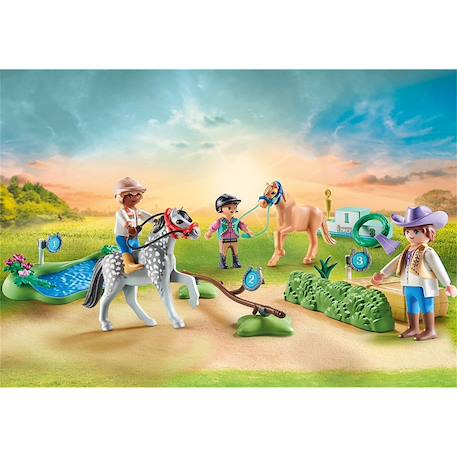Cavaliers avec poneys et saut d'obstacles 71495 Multicolore 1 - vertbaudet enfant 