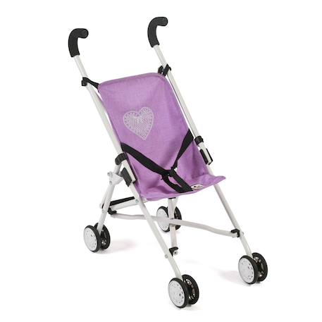 Mini-poussette buggy pour poupons roma Bleu et rose+Gris et rose+Jean rose+Rose+Rose clair+Violet 16 - vertbaudet enfant 