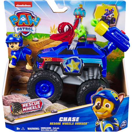 Paw patrol - pat patrouille - véhicule + figurine chase rescue wheels Bleu 2 - vertbaudet enfant 