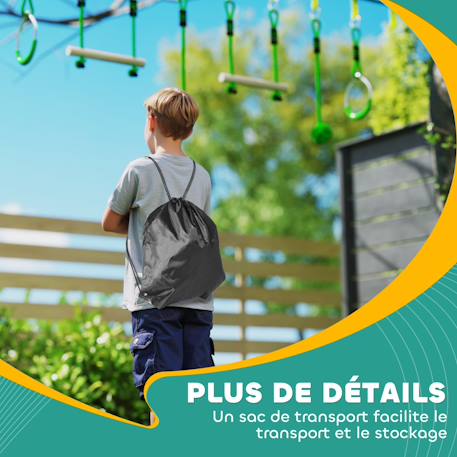 Tyrolienne enfant 10m max. 50kg - kit complet - nombreux accessoires - vert Vert 6 - vertbaudet enfant 