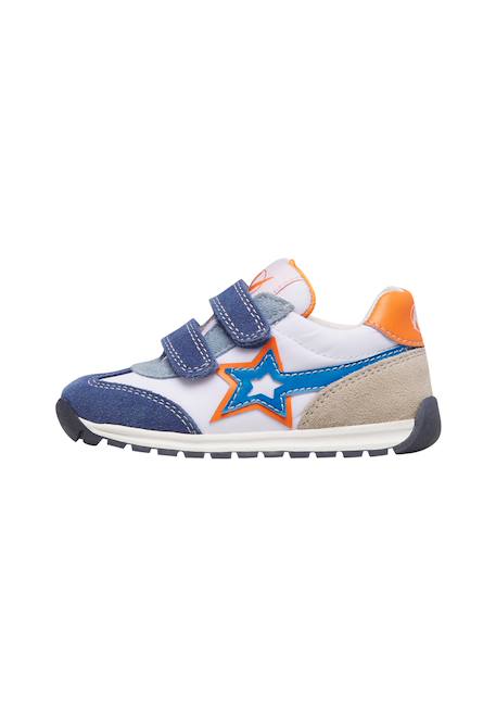 Sneakers en cuir et tissu crumi vl. Blanc-lilas+Bleu-blanc 8 - vertbaudet enfant 