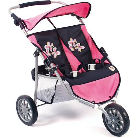 Poussette jogger 3 roues pour poupons jumelles Multicolore+Rose+Rose clair+Violet 2 - vertbaudet enfant 
