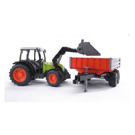 Claas nectis 267 f avec chargeur frontal et remorque à plate-forme Multicolore 1 - vertbaudet enfant 