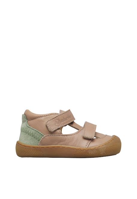 Sandales semi en cuir et en daim irtys Bleu clair-+Rose clair-+Tourterelle-militaire- 11 - vertbaudet enfant 