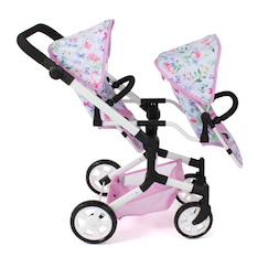 Jouet-Poupons et poupées-Poussette double pour poupées linus duo flowers