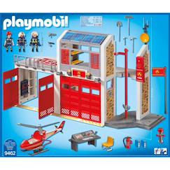 Jouet-Jeux d'imagination-Figurines, mini mondes, héros et animaux-City action caserne de pompiers avec hélicoptère 9462