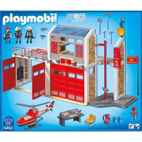 City action caserne de pompiers avec hélicoptère 9462 Multicolore 1 - vertbaudet enfant 