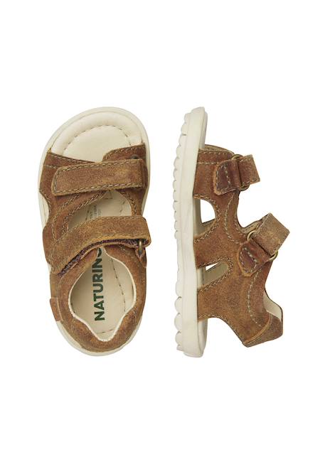 Sandales en daim sky Cognac- 4 - vertbaudet enfant 