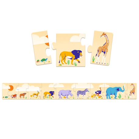 Puzzle frise petits et grands Multicolore 1 - vertbaudet enfant 