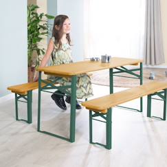 Jouet-Jeux de plein air-Table pique-nique pliante avec bancs pour 4 enfants