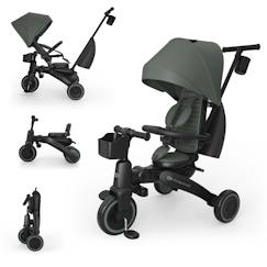 Puériculture-Poussette-Tricycle Évolutif Kinderkraft JAZZ 3 Pliable avec Siège Pivotant, Position Semi-Allongée, Mode Draisienne et Capote UPF 50+
