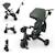 Tricycle Évolutif Kinderkraft JAZZ 3 Pliable avec Siège Pivotant, Position Semi-Allongée, Mode Draisienne et Capote UPF 50+ Beige+Gris+Rosa+Vert 19 - vertbaudet enfant 