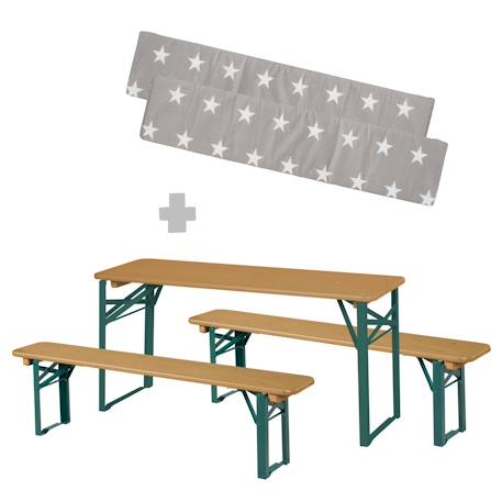 Table pique-nique pliante avec bancs pour 4 enfants Gris+Teck 11 - vertbaudet enfant 