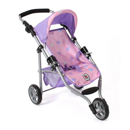 Poupées jogging-buggy lola cœur violet-rose Violet 2 - vertbaudet enfant 