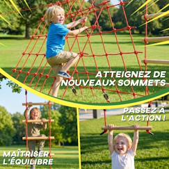 Jouet-Jeux de plein air-Parcours d'obstacles ninja enfants 10 m charge 100 kg pp rouge