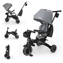 Puériculture-Poussette-Poussette duo et trio-Tricycle Évolutif Kinderkraft JAZZ 3 Pliable avec Siège Pivotant, Position Semi-Allongée, Mode Draisienne et Capote UPF 50+