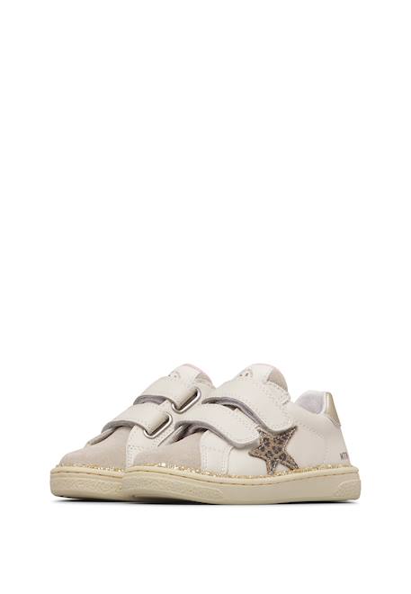 Baskets en cuir et en daim pinn vl. Blanc crème-céleste+Blanc-platine 10 - vertbaudet enfant 